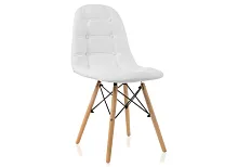 Деревянный стул Kvadro white 11823 Woodville, белый/искусственная кожа, ножки/массив бука дерево/натуральный, размеры - ****450*490